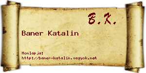 Baner Katalin névjegykártya